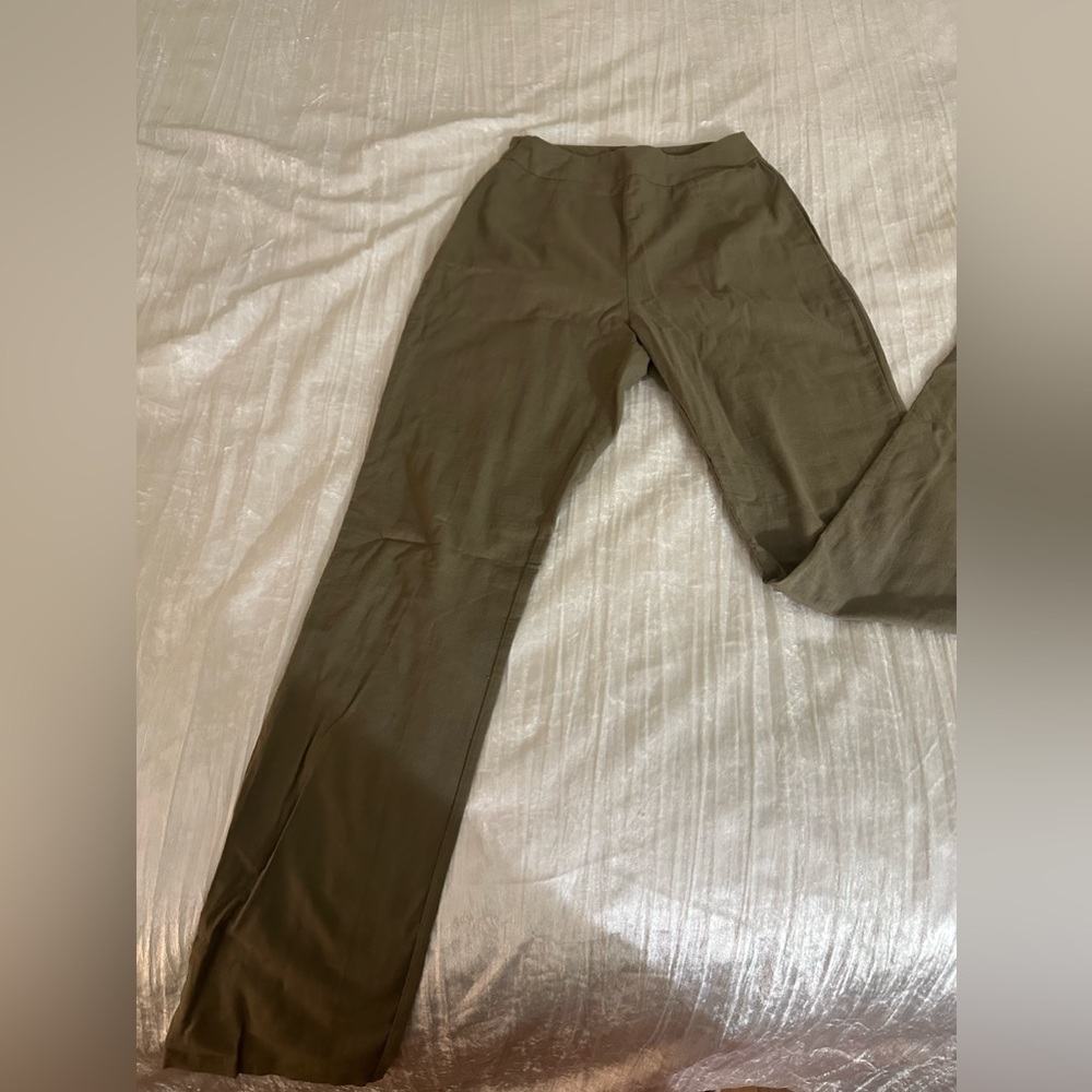 100% Cotton Straight Leg Olive Green Pants